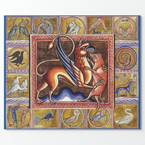 WEIRD MEDIEVAL BESTIARYGRYPHON WILD BOARAnimals Wrapping Paper