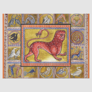 WEIRD MEDIEVAL BESTIARY,LEOPARD,FANTASTIC ANIMALS TISSUE PAPER
