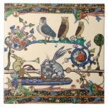 Weird Medieval Bestiary Making Music Owls ,rabbits Ceramic Tile at Zazzle