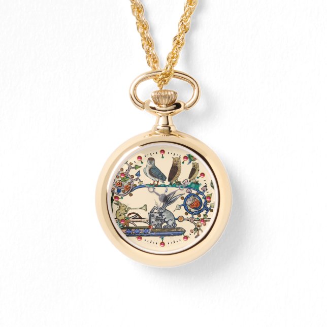 WEIRD MEDIEVAL BESTIARY MAKING MUSIC Owls ,Rabbits Watch (Front)