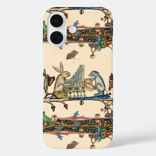 WEIRD MEDIEVAL BESTIARY MAKING MUSIC,Rabbit, Dog   Case-Mate iPhone Case (Back)