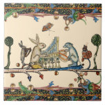 Weird Medieval Bestiary Making Music,rabbit, Dog Ceramic Tile at Zazzle