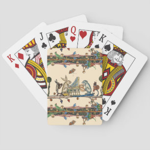 WEIRD MEDIEVAL BESTIARY MAKING MUSIC,Rabbit, Dog Poker Cards