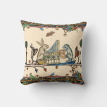 Weird Medieval Bestiary Making Music,rabbit, Dog Throw Pillow at Zazzle