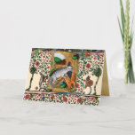 WEIRD MEDIEVAL BESTIARY, MUSIC,CAT PLAYING ORGAN H HOLIDAY CARD