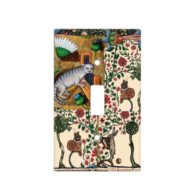 WEIRD MEDIEVAL BESTIARY MUSIC,CAT PLAYING ORGAN  LIGHT SWITCH COVER (Front)
