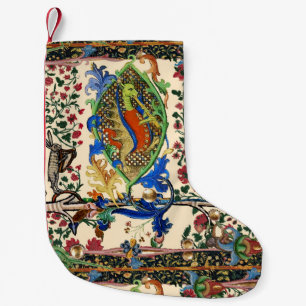WEIRD MEDIEVAL BESTIARY MUSIC,DRAGON PLAYING FLUTE SMALL CHRISTMAS STOCKING