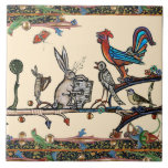 Weird Medieval Bestiary,music Making Rabbits,birds Ceramic Tile at Zazzle