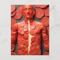 Weird Pepperoni Man Postcard