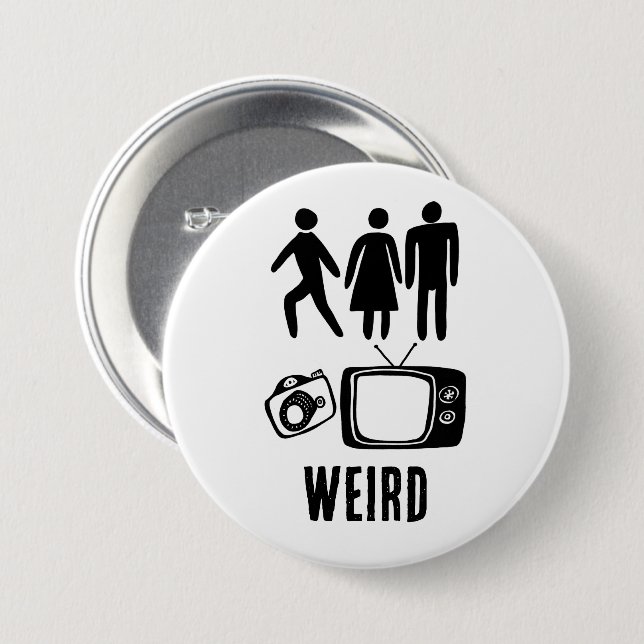 WEIRD Person Woman Man Camera TV Button (Front & Back)