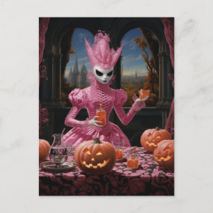 Weird Pink Halloween Person Postcard