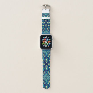 Weird Psychedelic Eyes Blue Floral Apple Watch Band