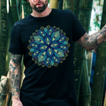 Weird Psychedelic Eyes Blue Floral T-shirt by borianag at Zazzle