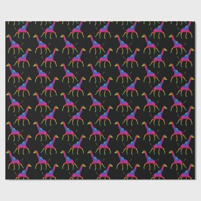 Weird Psychedelic Giraffe Wrapping Paper (Flat)