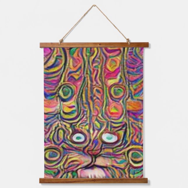weird psychedelic kool katz 36 hanging tapestry (Front)