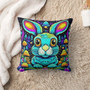 Weird Rabbit 16x16 Throw Pillow