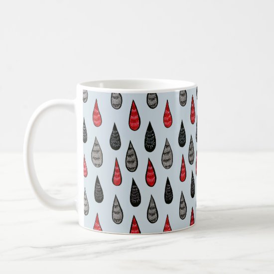 Weird Rain And Blood Drops Ink Pattern Red Black Coffee Mug