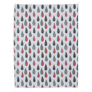 Weird Rain And Blood Drops Ink Pattern Red Black Duvet Cover