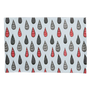 Weird Rain And Blood Drops Ink Pattern Red Black Pillow Case