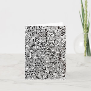 Weird Shapes Detailed Cartoon Folded Note Card