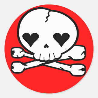 Weird Skull Goth Kawaii Style Classic Round Sticker