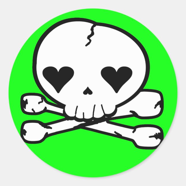 Weird Skull Goth Kawaii Style Classic Round Sticker (Front)