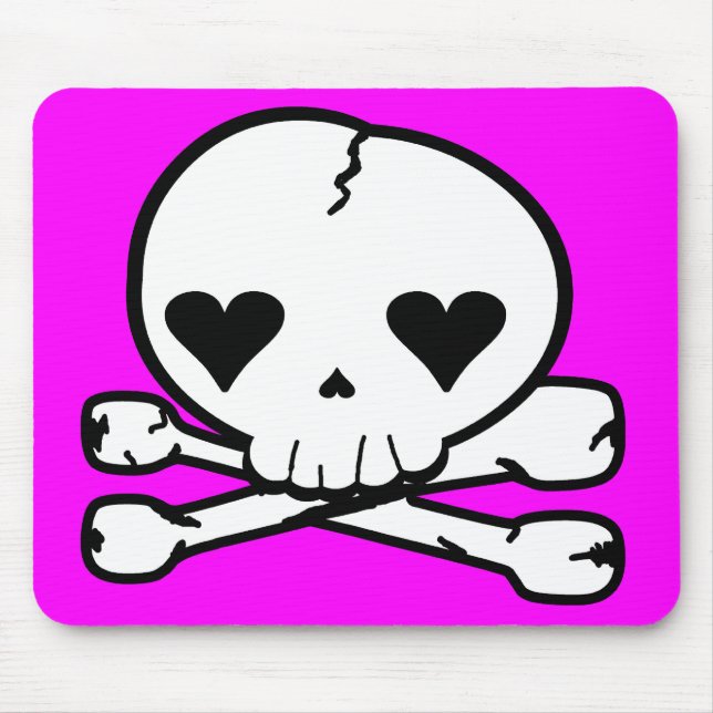 Weird Skull Goth Kawaii Style Mouse Pad (Front)
