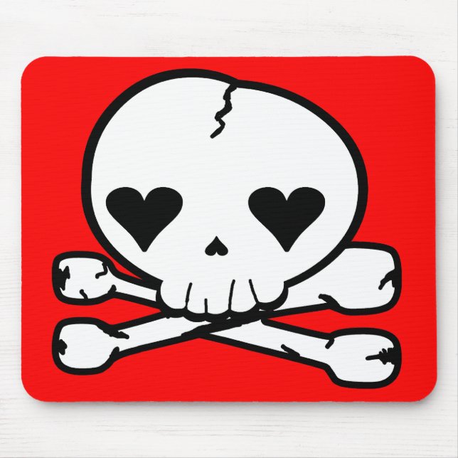 Weird Skull Goth Kawaii Style Mouse Pad (Front)