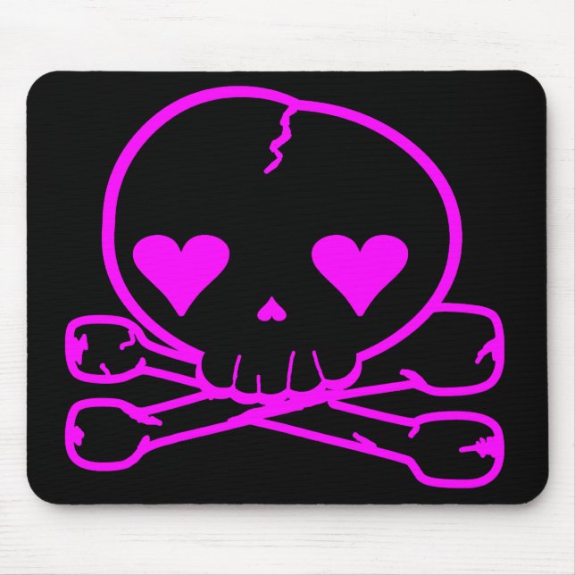 Weird Skull Goth Kawaii Style Mouse Pad (Front)