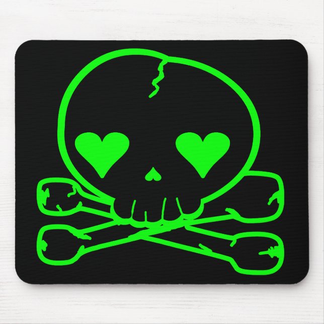 Weird Skull Goth Kawaii Style Mouse Pad (Front)