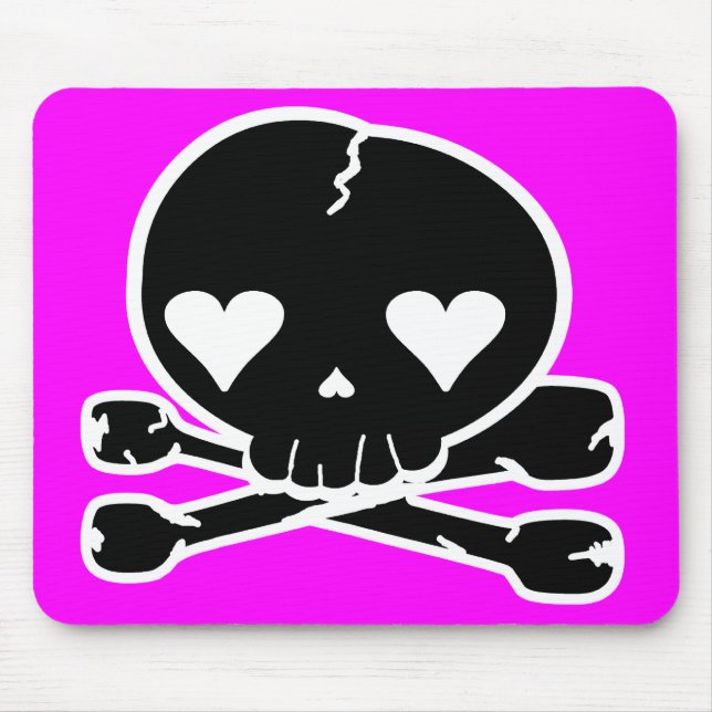 Weird Skull Goth Kawaii Style Mouse Pad (Front)