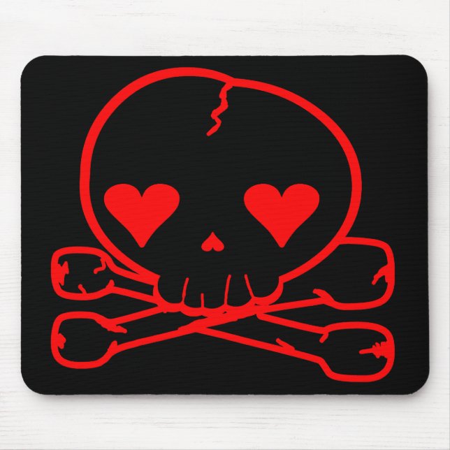 Weird Skull Goth Kawaii Style Mouse Pad (Front)