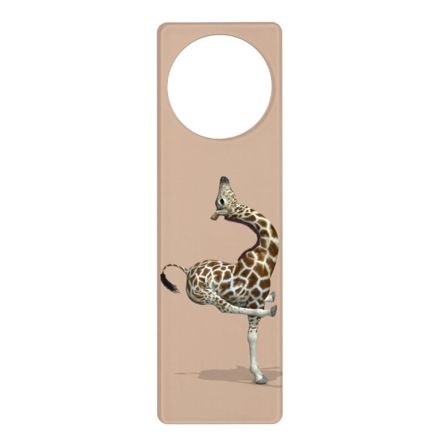 Weird Sportive Giraffe Door Hanger (Front)