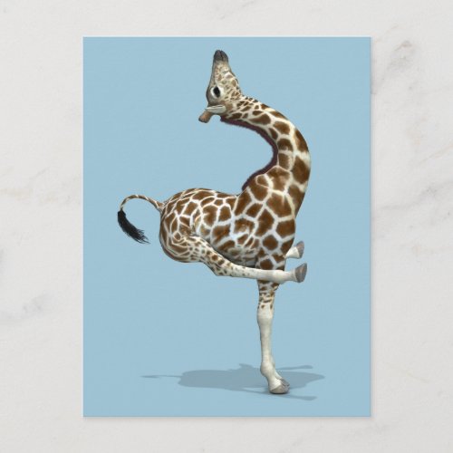 Weird Sportive Giraffe Postcard