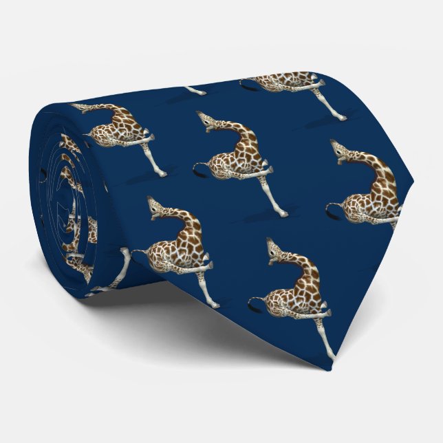Weird Sportive Giraffe Tie (Rolled)