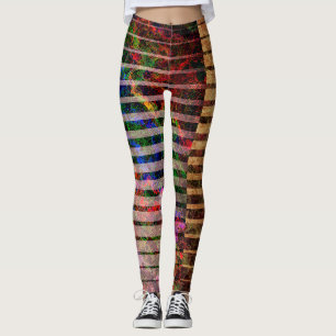 Weird stripes and colored scratches, side detail leggings