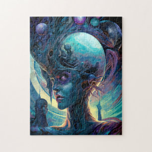 Weird Surreal Alien Woman Art Jigsaw Puzzle