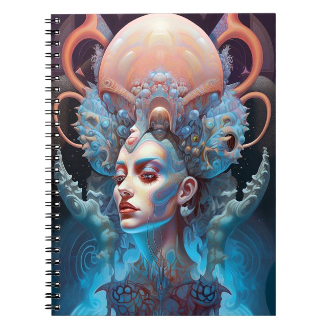 Weird Surreal Alien Woman Art Notebook (Front)