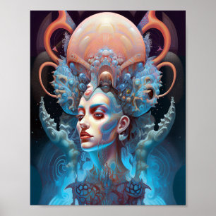 Weird Surreal Alien Woman Art Poster