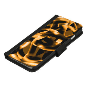 Weird tangle of burnt ribbons, black and orange iPhone 8/7 plus wallet case