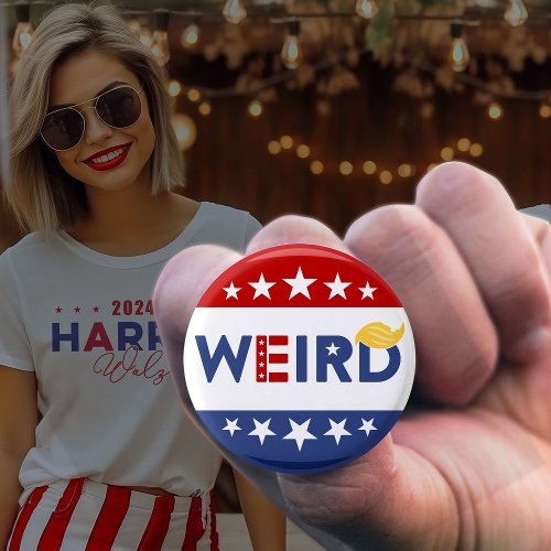 Weird Trump 2024 Vote Harris Democrats Election Button