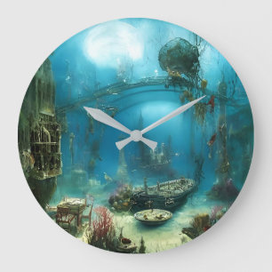 Weird underwater habitat large clock