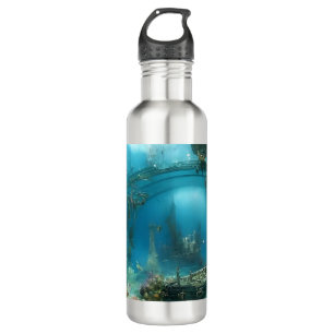 Weird underwater habitat  stainless steel water bottle
