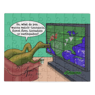 Weird Weather Dinosaurs Original Art Personalized Jigsaw Puzzle