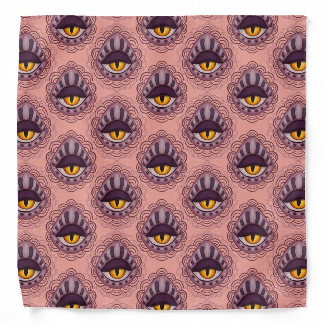Weird Whimsical Spooky Eye Bandana (Front)