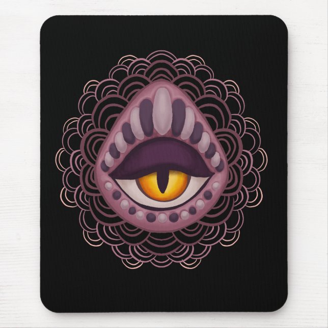 Weird Whimsical Spooky Eye Mouse Pad (Front)