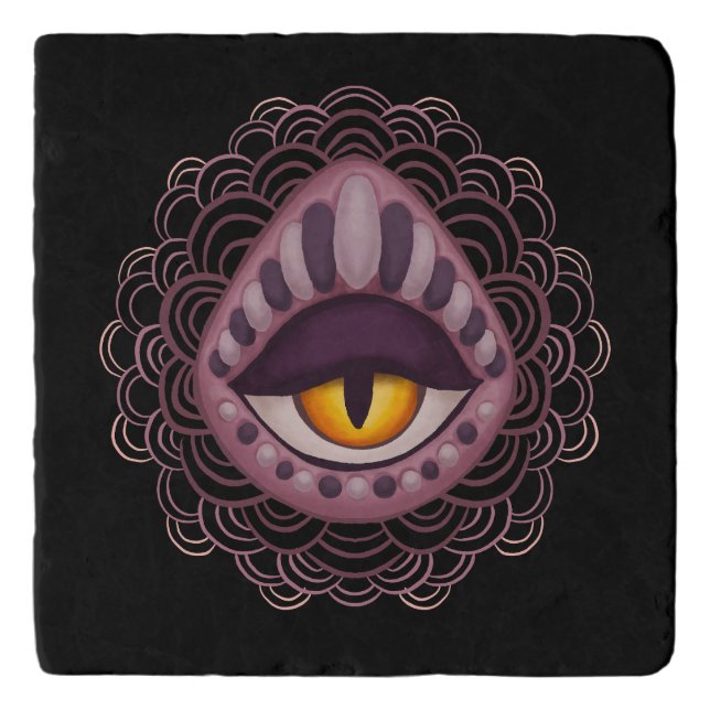 Weird Whimsical Spooky Eye Trivet (Front)