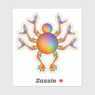 Weirdcore Fantasy Crab Digital Painting Sticker