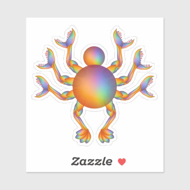 Weirdcore Fantasy Crab Digital Painting Sticker (Sheet)