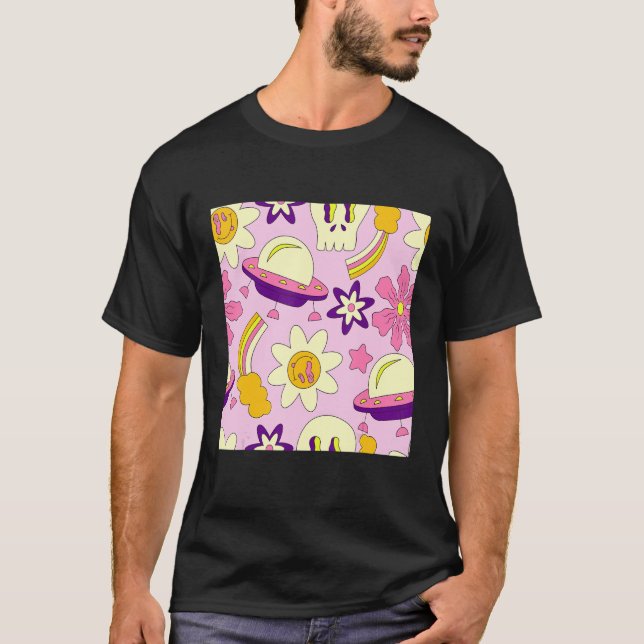 Weirdcore Kidcore Aesthetic Trippy Smile Happy Fac T-Shirt (Front)